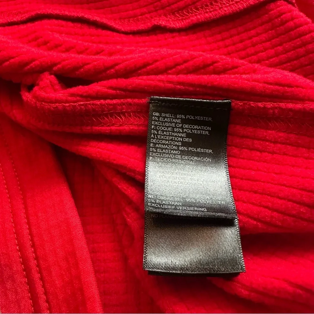 The North Face Mens Red Grid Fleece 1/4 Zip Pullover Outdoor Gorpcore